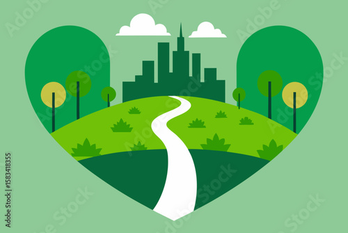 nature trail leading into the heart of a city