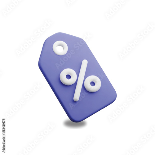 Discount Tag A 3D Render of a Sale Percentage Symbol Illustration