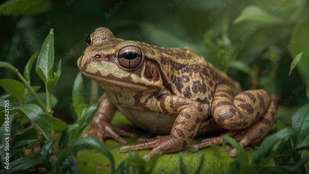 Obraz premium The Salelkari frog species inhabiting humid environments