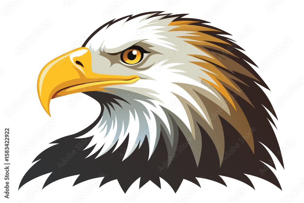 Fototapeta premium Majestic Bald Eagle Portrait An Artistic Depiction of American Pride and Strength Wildlife Illustration