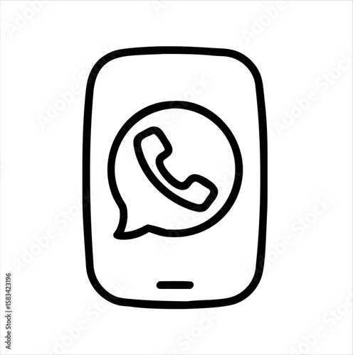 whatsapp logo icon silhouette on backround