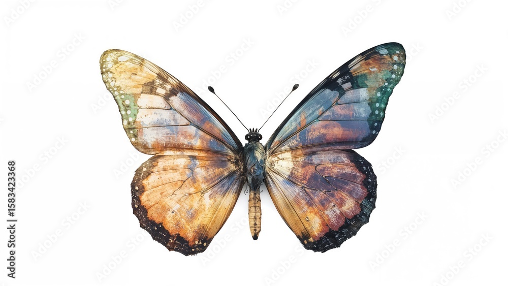 Fototapeta premium Colorful butterfly sailboat isolated on white background