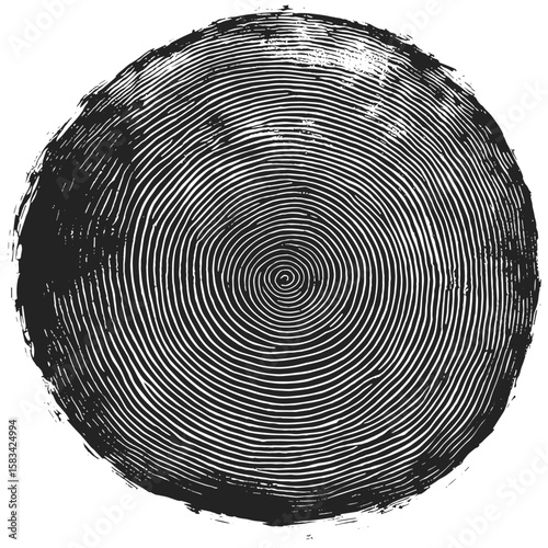 Hand-drawn identification sketch, engraved fingerprint texture, retro crime texture, antique personal surface, vintage security detail, forensic pattern design, vector illustration.