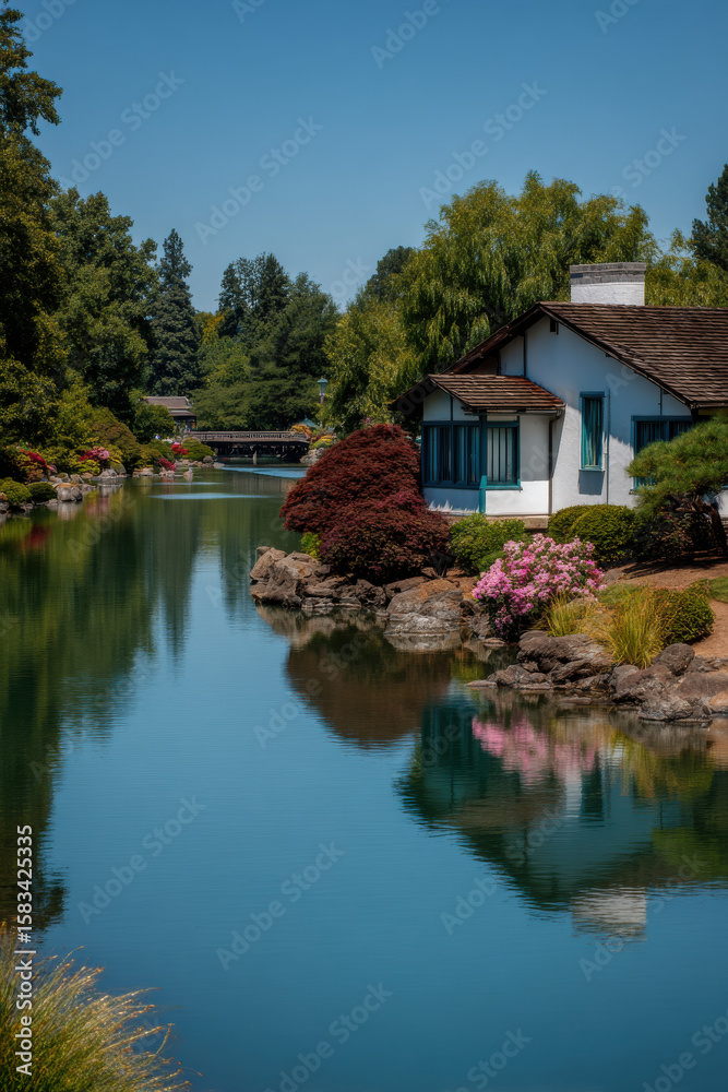 Obraz premium stunning summer landscape showcasing diverse natural beauty found in botanical gardens across different