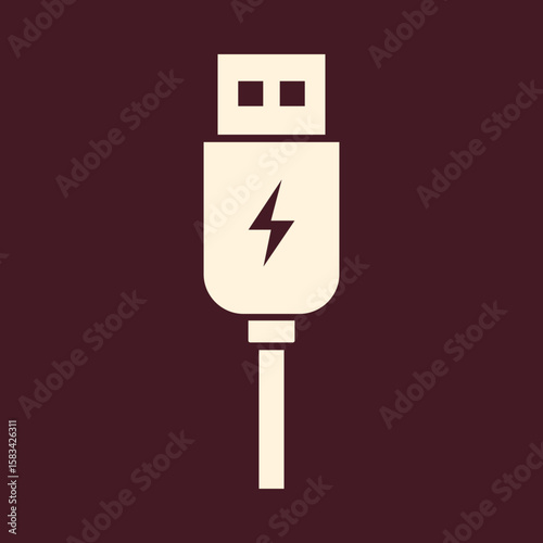 USB charge trendy vector art design practical amazing colorful useful illustration