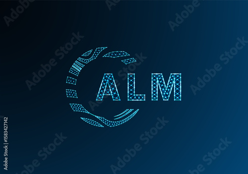 ALM low poly letter logo vector design. ALM lower poly logo design. ALM unique low poly logo design.