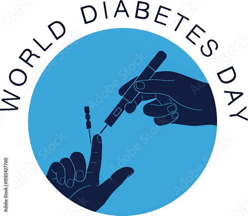 World Diabetes Day: Blood Sugar Test Illustration