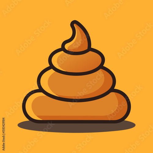 Cartoon poop illustration in brown tones for design-