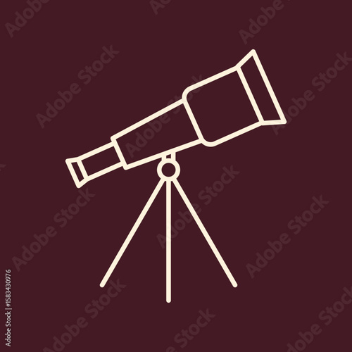 Telescope trendy vector art design applied amazing colorful useful illustration