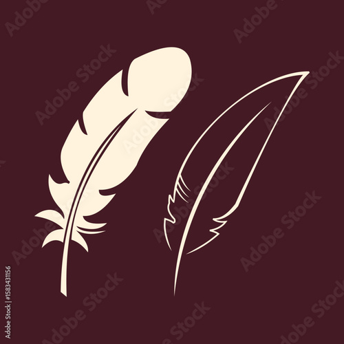 Bird Feather trendy vector art design applied amazing colorful useful illustration