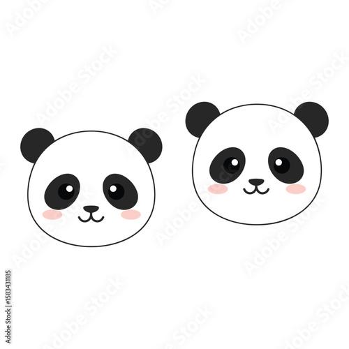 Cute panda icon Vector illustration