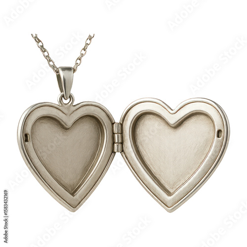 PNG Heart-shaped locket necklace open
