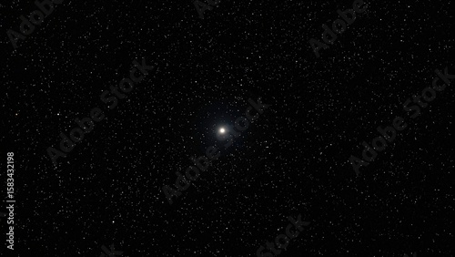 Stars twinkle brightly in the intense blackness of the nighttime sky.