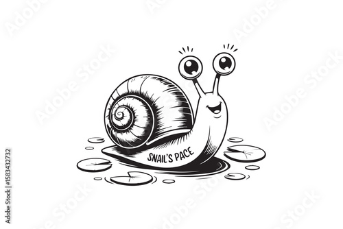  cute snail illustration vector