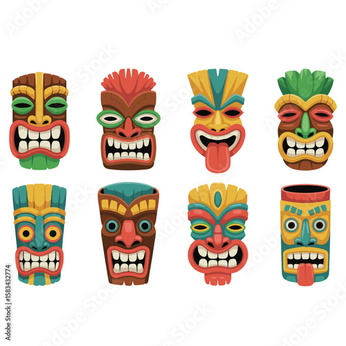 A vibrant set of traditional Venetian carnival masks offers a mysterious and artistic decoration for any masquerade