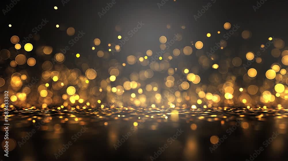 Luces Doradas en Movimiento Lento – Fondo Brillante de Bokeh Cinemático