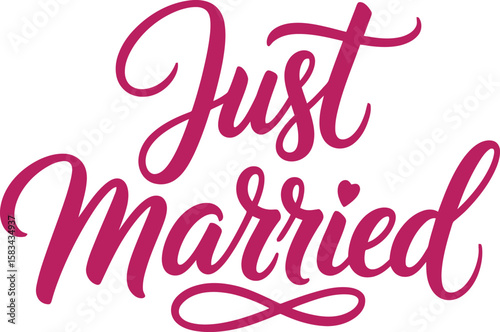 Just Married Calligraphy: Wedding, Celebration, Announcement, Love, Event Typography