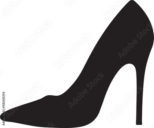 High heel shoes silhouette, female high heels shoes icon, shoe high heel silhouette vector, woman high heel icon vector