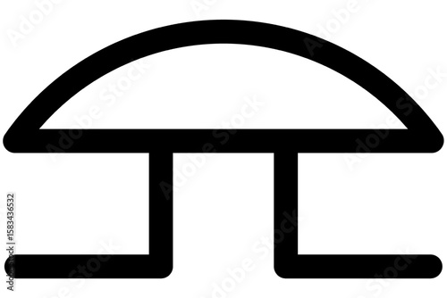 Schematic designation of an electric bell used in electrical engineering
