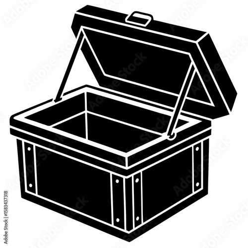Toolbox with open silhouette illustration