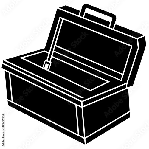 Toolbox with open silhouette illustration