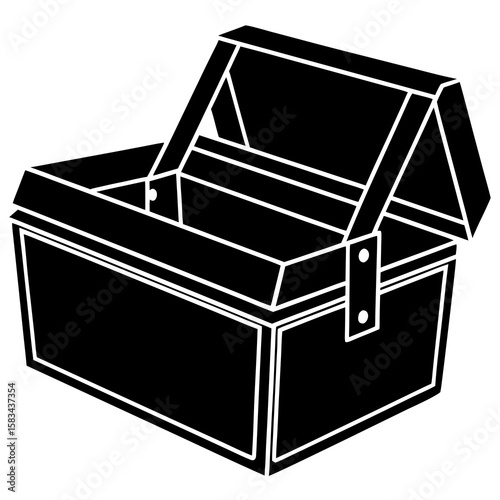 Toolbox with open silhouette illustration