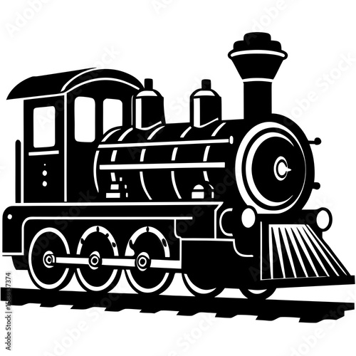 Train engine silhouette illustration