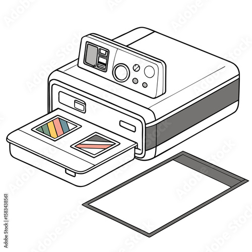 Portable photo printer, for instant prints, on a clean white background.