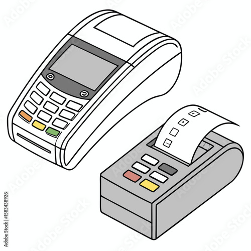 Portable thermal printer, ideal as a receipt printer, on a clean white background.