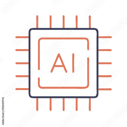 Artificial intelligence chip Material SVG Icon