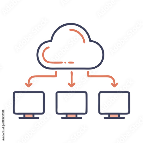 Cloud computing network Material SVG Icon