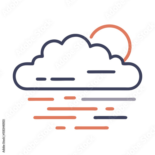 Foggy weather icon Material SVG Icon