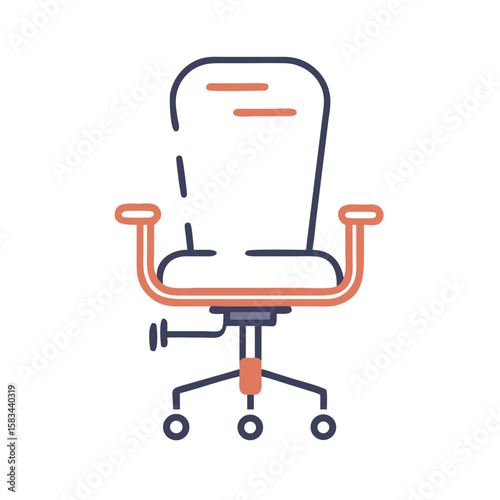 Office chair with wheels Material SVG Icon