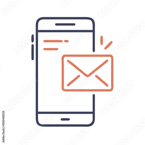 Smartphone with email notification Material SVG Icon