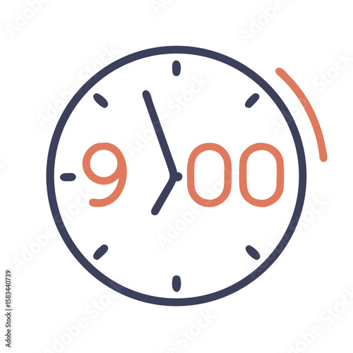 Wall clock showing 9 o'clock Material SVG Icon