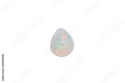 White Opal PNG with Iridescent Play of Color – Transparent Background Clipart