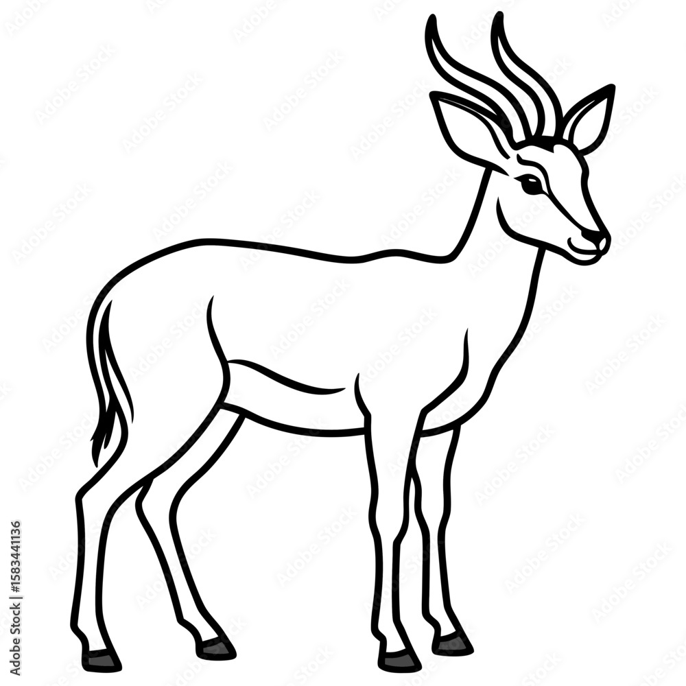 Fototapeta premium Antelope line art vector