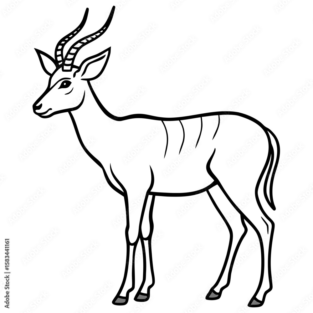 Fototapeta premium Antelope line art vector