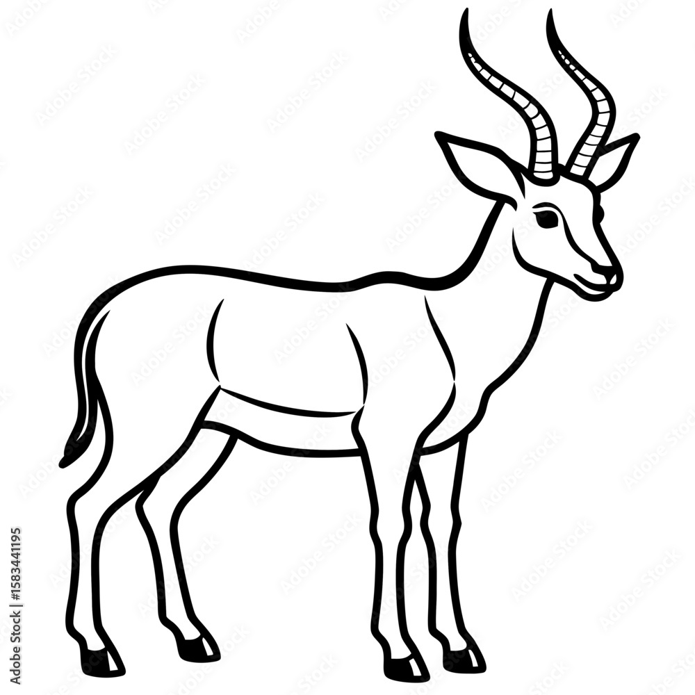 Fototapeta premium Antelope line art vector