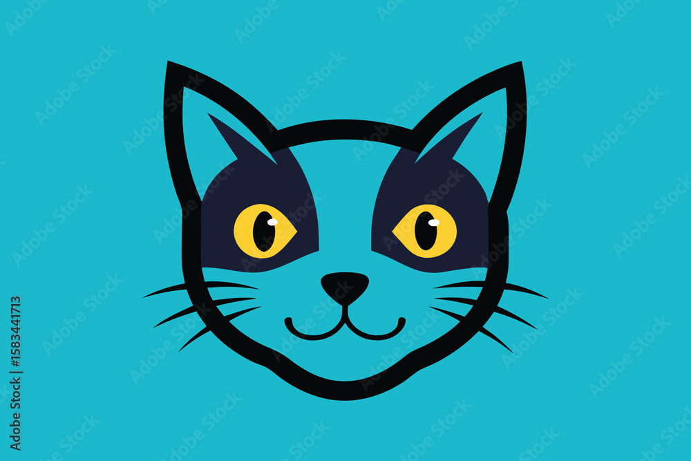 Fototapeta premium cat head vector illustration