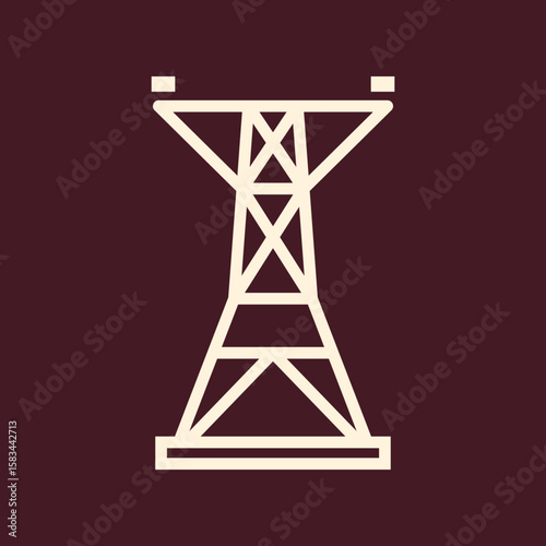 Electric tower trendy vector art design pragmatic amazing colorful useful illustration