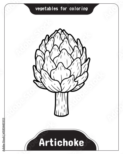cute Artichoke illustration for coloring