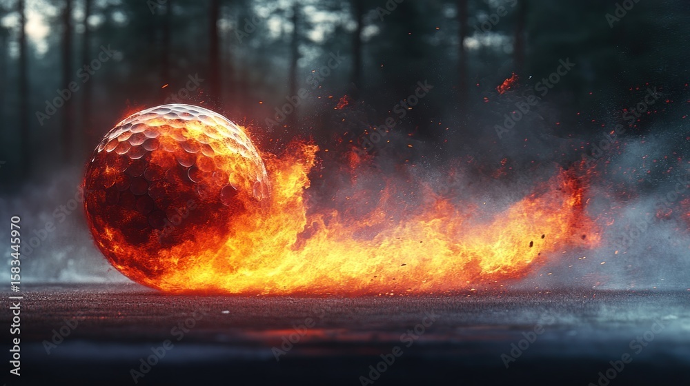 custom made wallpaper toronto digitalFiery golf ball hurtles through forest