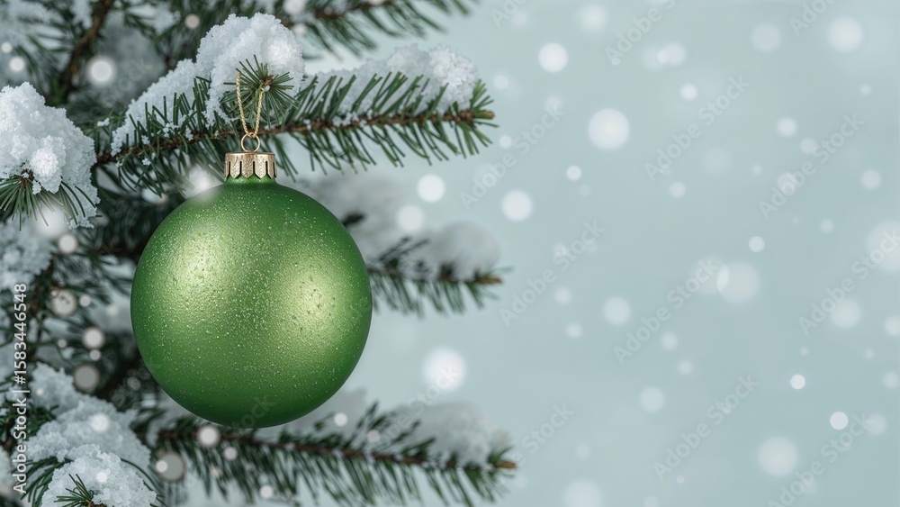 Obraz premium Winter Holiday Green Decorations Isolated on White