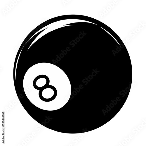 vector illustration of a billiard ball