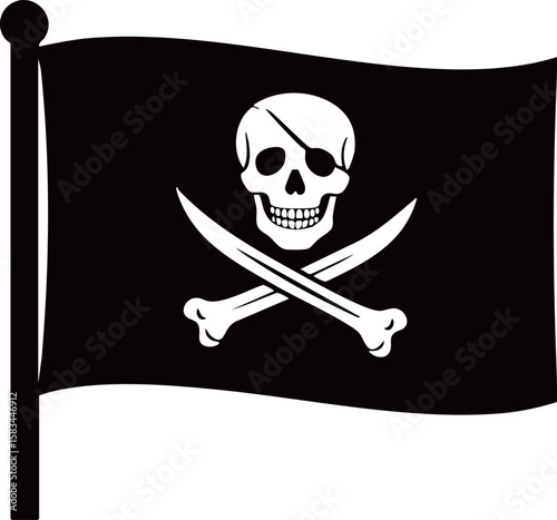Minimal Flat Design Pirate Flag