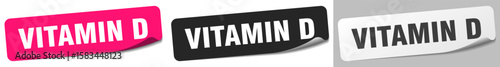 vitamin d sticker. vitamin d sticker set on white background