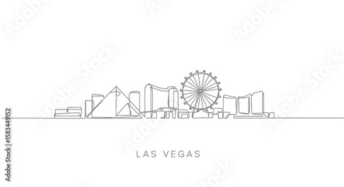 Las Vegas Skyline Line Art.