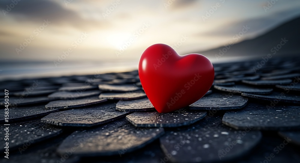 Fototapeta premium heart on the beach