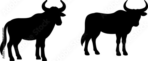 Bull animal vector art, bull head art, different head vector art design, Vector of animals art, black head isolated